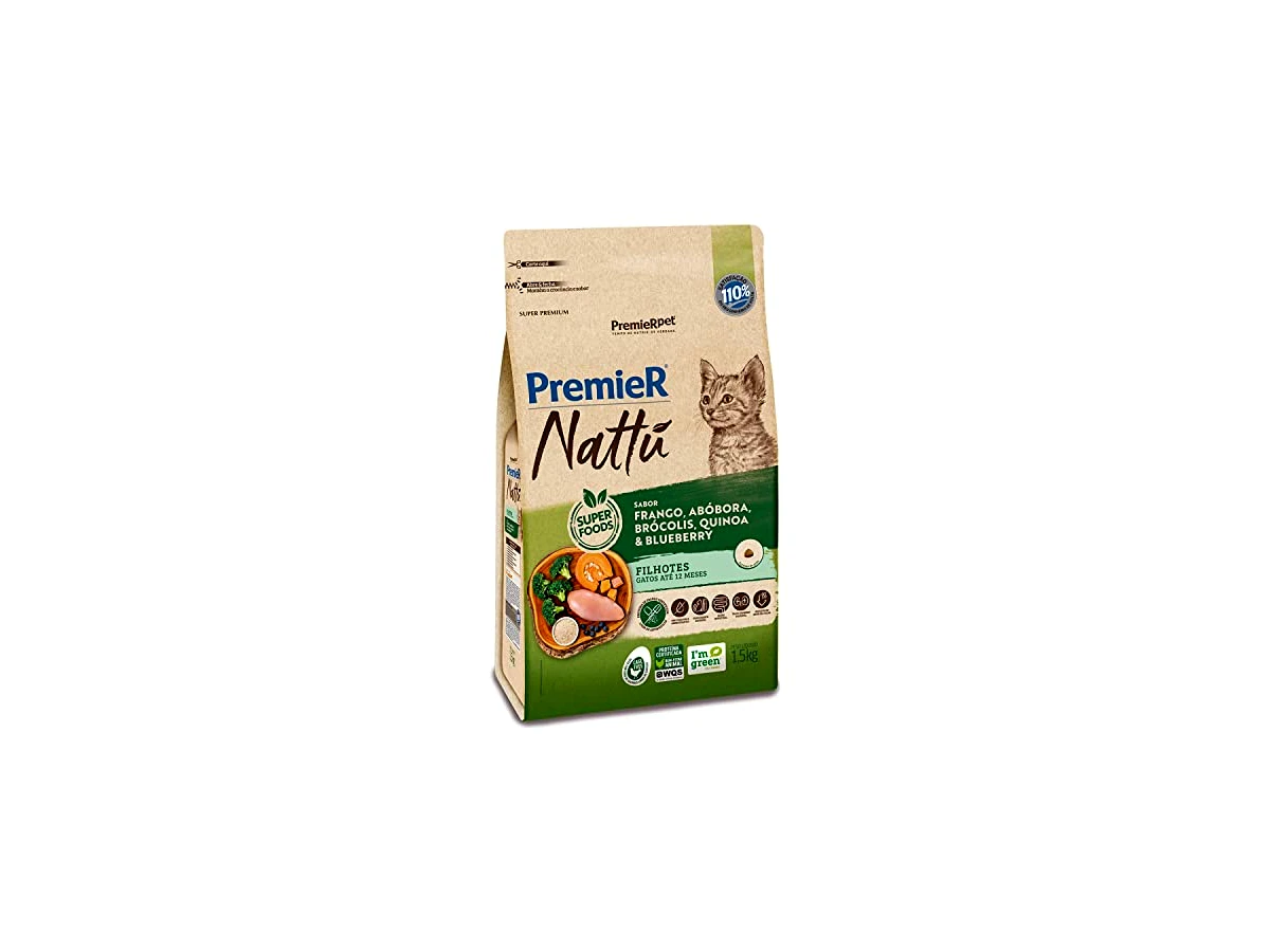Ração PremieR Pet Nattu Gatos Filhotes Sabor Abóbora - 1,5kg