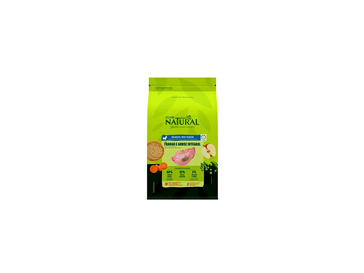 Ração Guabi Natural para Cães Adultos de Raças Míni e Pequenas Sabor Frango e Arroz Integral - 2,5kg