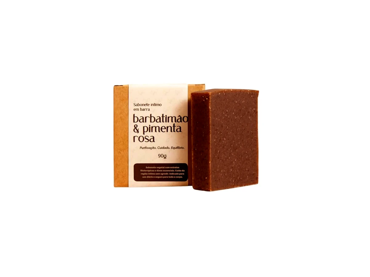 Sabonete Íntimo Feminino de Barbatimão e Pimenta Rosa Natural 90g