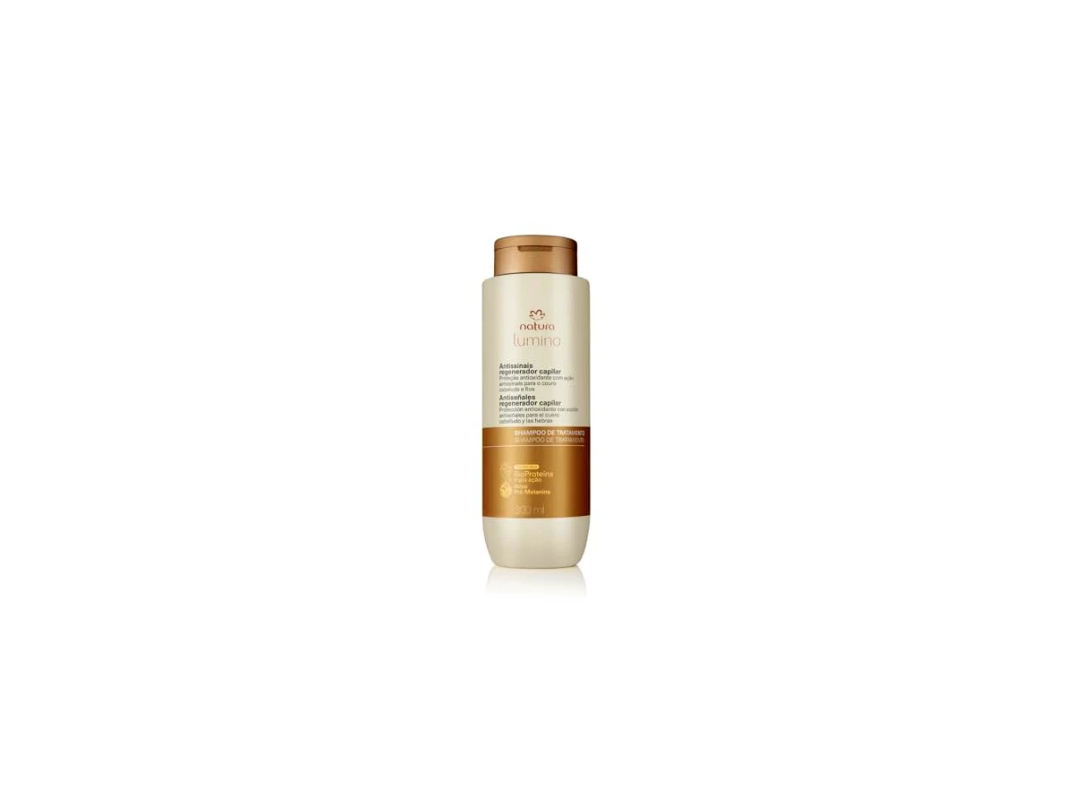 Natura Lumina Shampoo de Tratamento Antissinais, Regenerador Capilar com Bioproteína e ProMelanina, Proteção Antioxidante para Cabelos Grisalhos, 300ml
