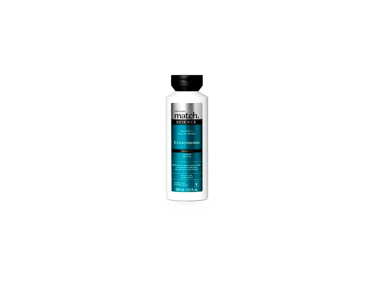 O Boticário Match Science Crescimento Shampoo com Óleo de Rícino e Baicapil