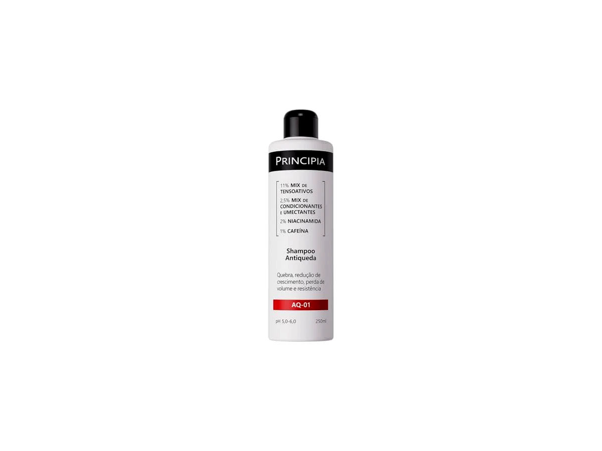 Principia AQ-01 Shampoo Dermatológico Antiqueda com Niacinamida, Cafeína e Biotina 250ml