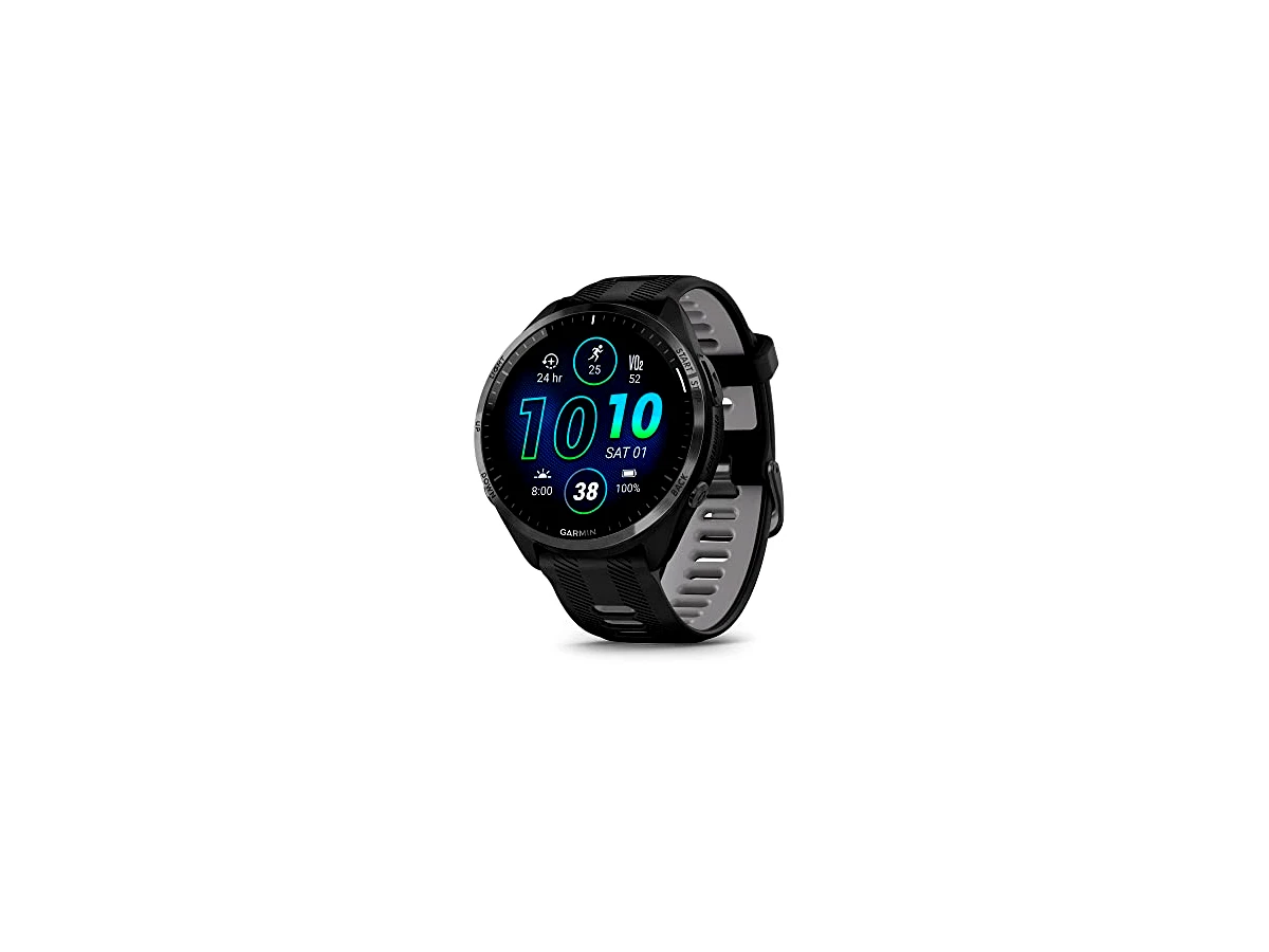 Garmin Smartwatch de corrida Forerunner® 965, visor AMOLED colorido, métricas de treinamento e informações de recuperação, preto e cinza pó, 010-02809-00