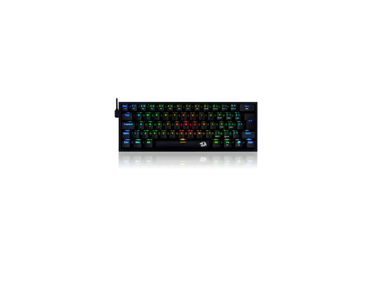 Redragon Fizz K617-RGB-B PT-BROWN, preto, ABNT2, switch Brown