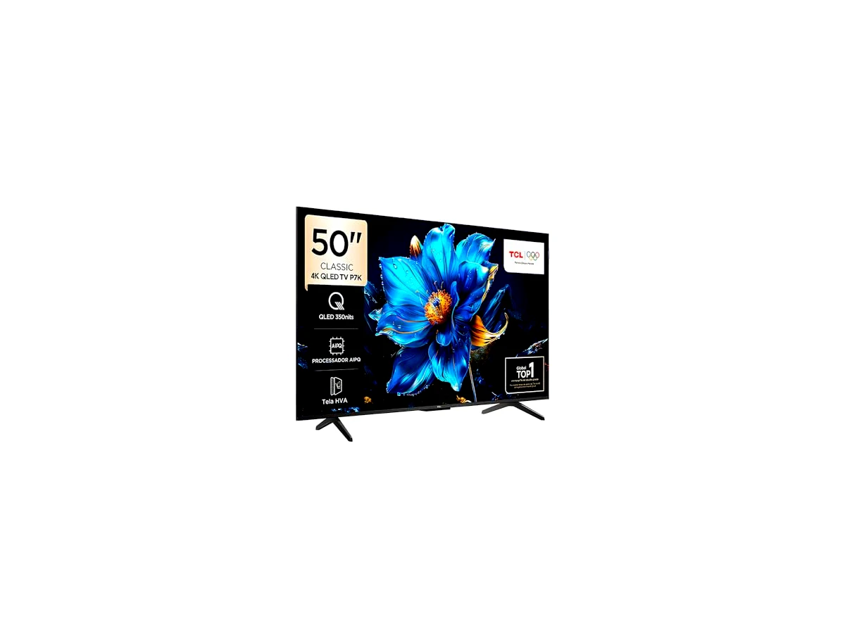 Smart TV 50" TCL 4K UHD QLED 50P7K Google TV AiPQ Google Assistente 3 HDMI