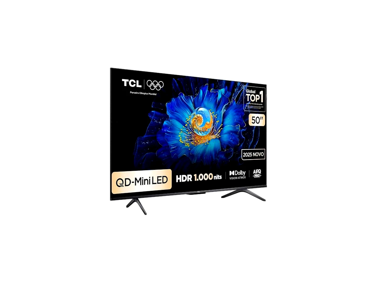 Smart TV TCL 50 Polegadas QLED Mini LED 4K C6KS WiFi Bluetooth Google TV HDR10+ Dolby Atmos 50C6KS