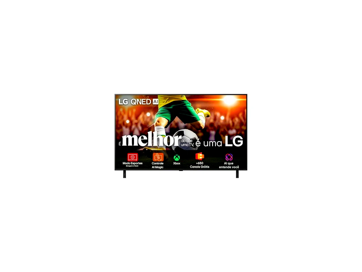 Smart TV LG 55" 4K QNED Processador a5 Ger7 AI Alexa/Chromecast Integrado e webOS 24-55QNED80TSA
