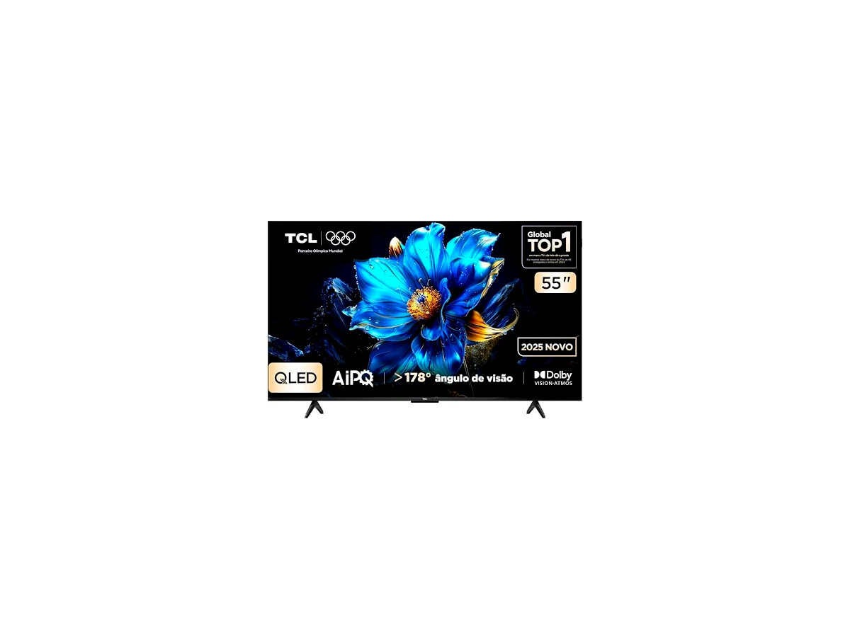 Smart TV TCL 55 Polegadas QLED 4K P7K WiFi Bluetooth Google TV HDR10+ Dolby Atmos Dolby Vision 55P7K
