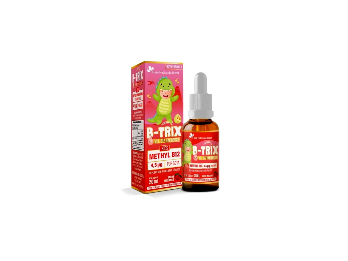 B-TRIX Metilcobalamina (Vitamina B12 Infantil) Gotas 20ml Sabor Morango - Flora Nativa