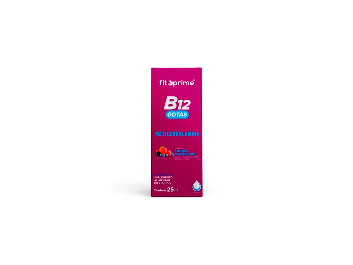 Vitamina B12 (Metilcobalamina) Gotas 30ml Sublingual Sabor Frutas Vermelhas - Vitafor