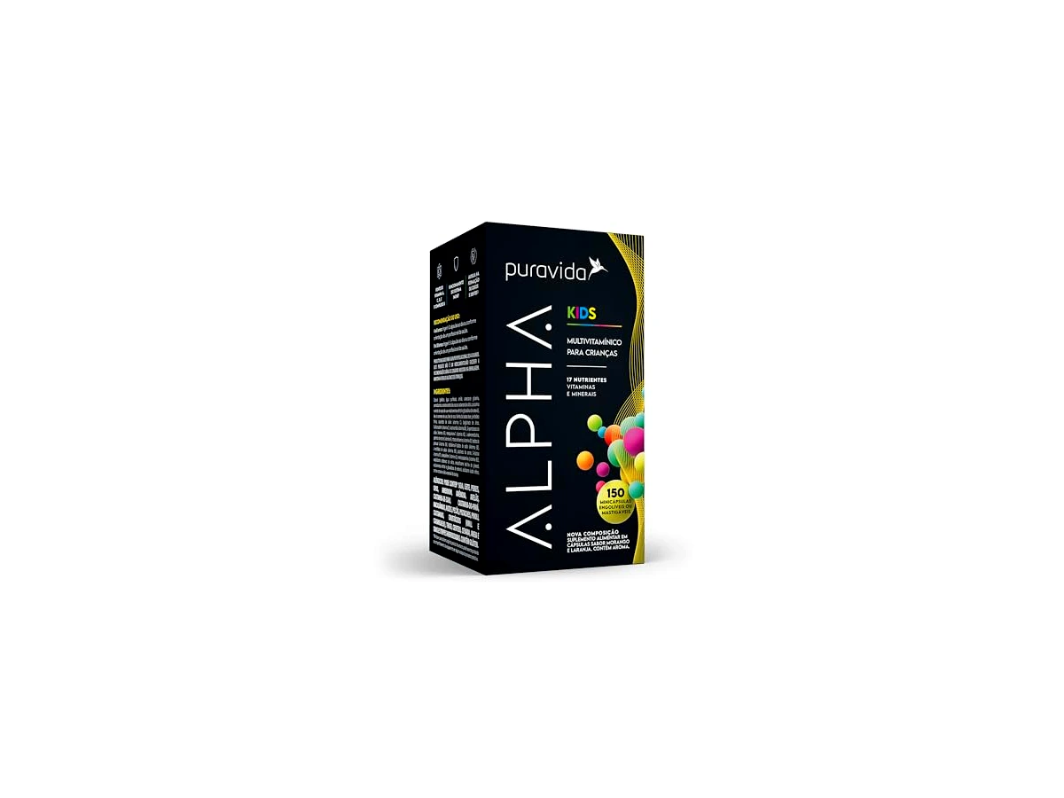 Puravida Vitaminas para Crianças Alpha Kids 150 Minicápsulas Mastigáveis