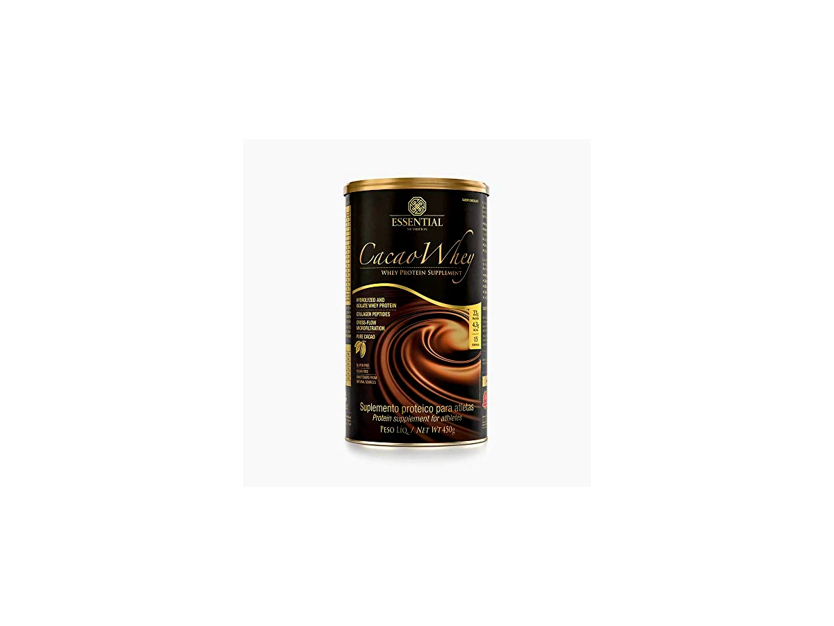 Essential Nutrition Cacao Whey Protein Isolado e Hidrolisado Lata - Sabor Cacau (450g)