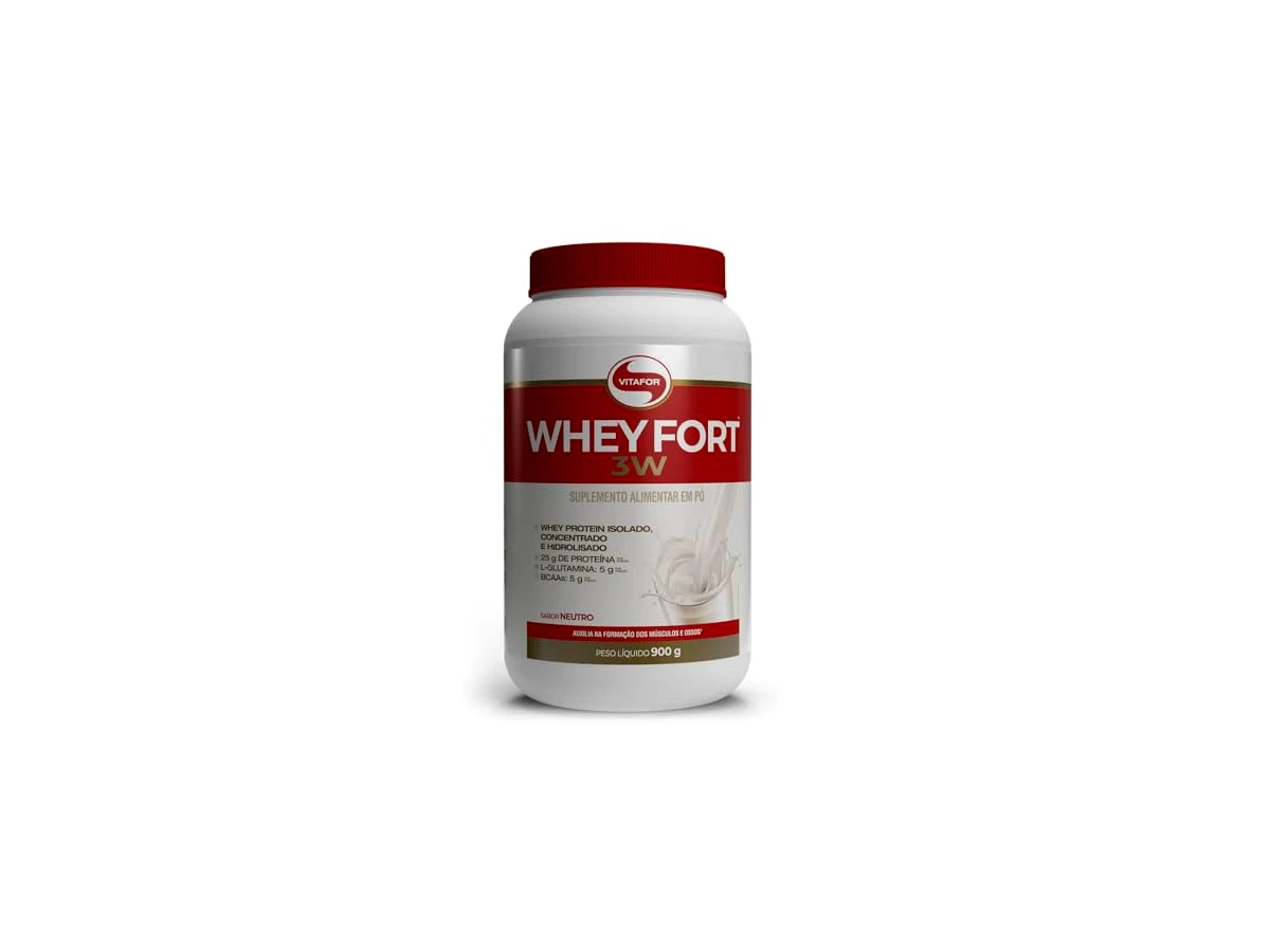 Vitafor Whey Fort 3W - Sabor Neutro (900g)