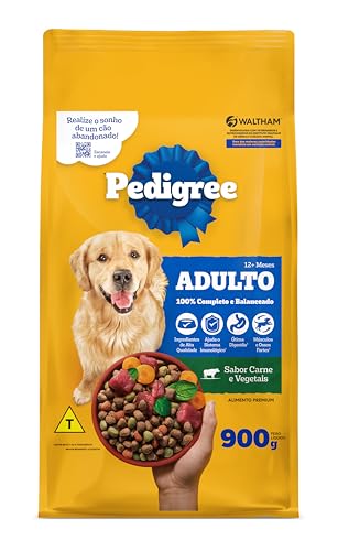 Ração Pedigree Cães Adultos Raças Médias e Grandes Carne e Vegetais 900g