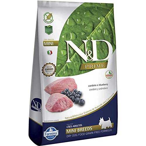 Ração Farmina N&D Prime Cães Adultos Mini Cordeiro e Blueberry 800g