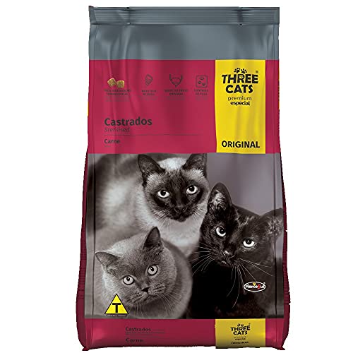 Ração Three Cats Castrados Salmão 10,1 kg