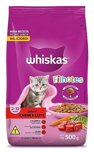 Ração Whiskas Gatos Filhotes Carne e Leite 500 g